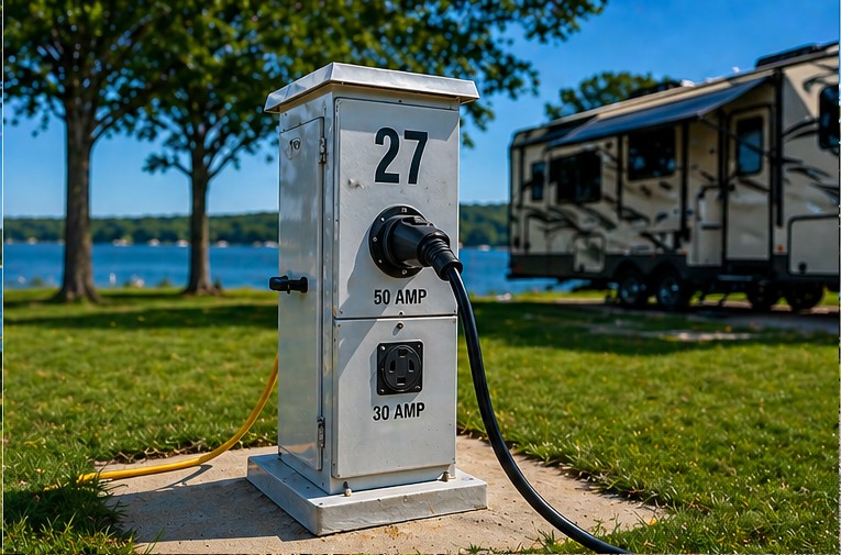 30 and 50 amp RV hookups near Azle Texas